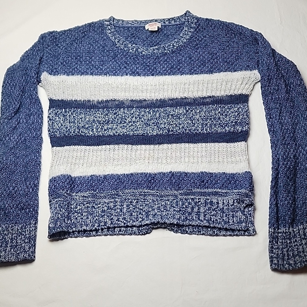 Bundle XS Mossimo Supply Co. Blue Knit Striped Sweater 24x29 0R Hollister Jeans - Picture 2 of 15